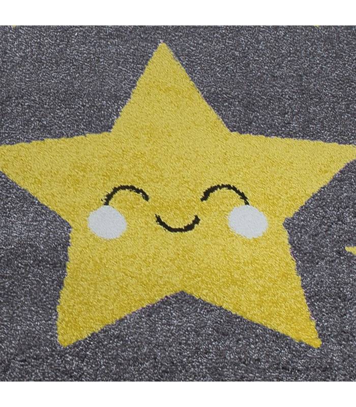 Children's carpet short pile lighthouse seafaring ship children's room gray beige