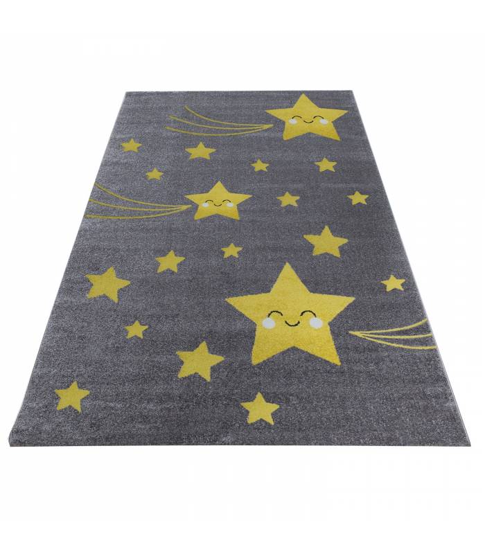 Children's carpet short pile lighthouse seafaring ship children's room gray beige
