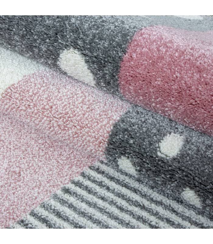 Children's carpet short pile lighthouse seafaring ship children's room gray beige