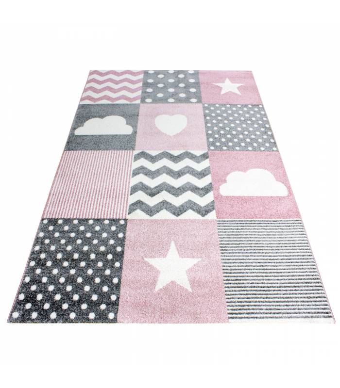 Children's carpet short pile lighthouse seafaring ship children's room gray beige