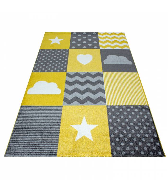 Children's carpet short pile lighthouse seafaring ship children's room gray beige