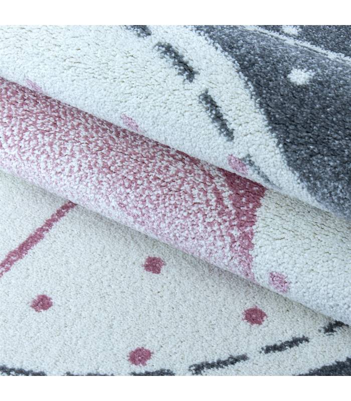 Children's carpet short pile lighthouse seafaring ship children's room gray beige