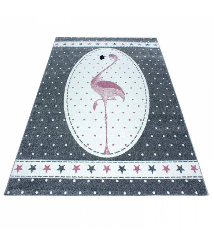 Children's carpet short pile lighthouse seafaring ship children's room gray beige