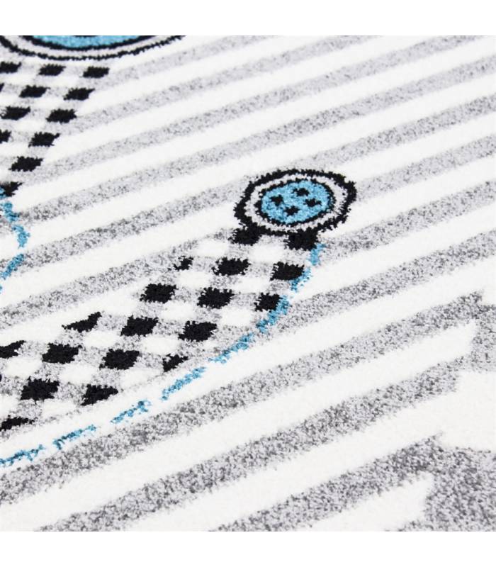 Children's carpet short pile lighthouse seafaring ship children's room gray beige