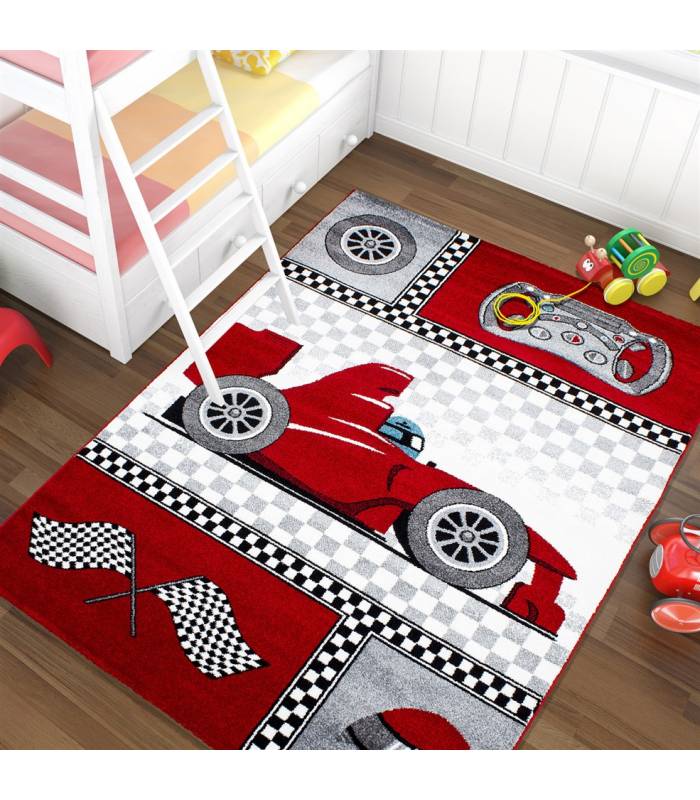 Children's carpet short pile lighthouse seafaring ship children's room gray beige