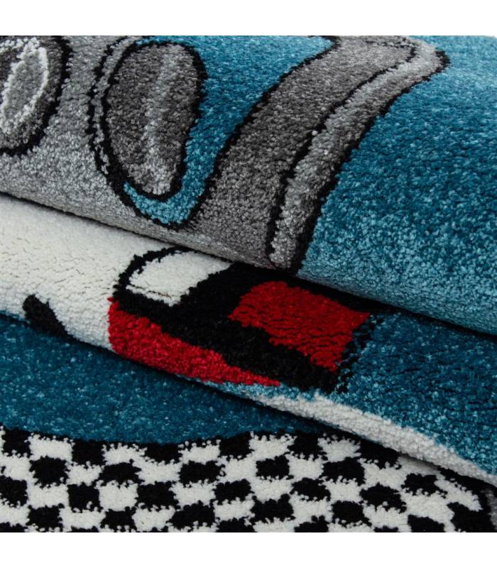 Children's carpet short pile lighthouse seafaring ship children's room gray beige