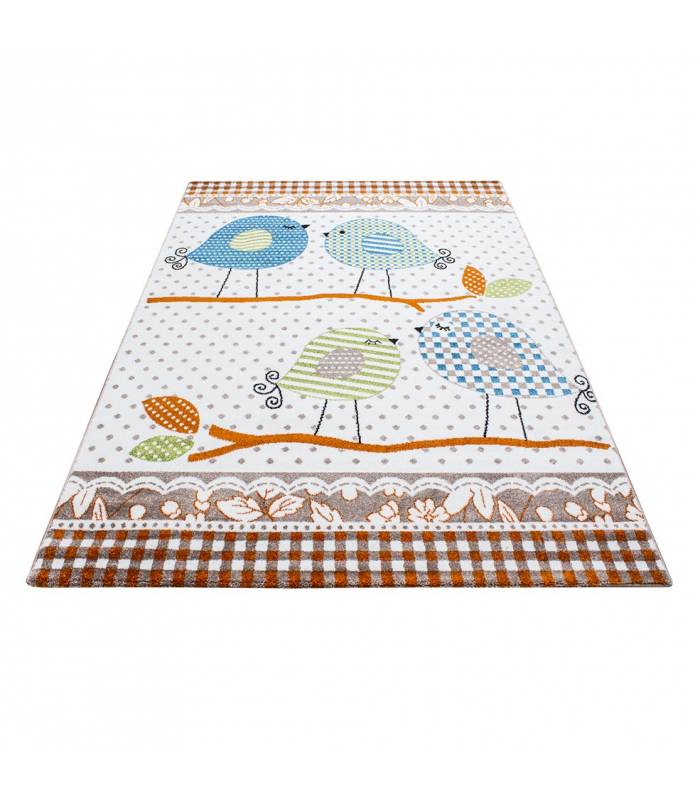 Children's carpet short pile lighthouse seafaring ship children's room gray beige