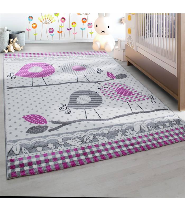 Children's carpet short pile lighthouse seafaring ship children's room gray beige