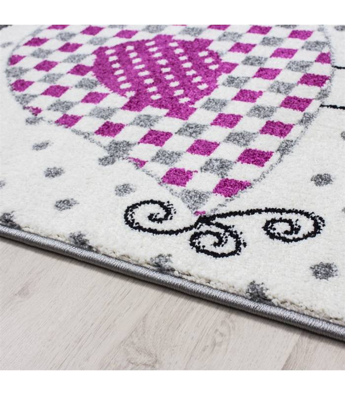 Children's carpet short pile lighthouse seafaring ship children's room gray beige