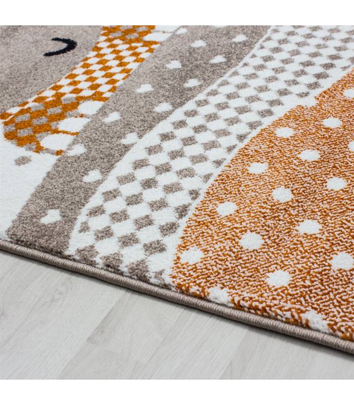 Children's carpet short pile lighthouse seafaring ship children's room gray beige