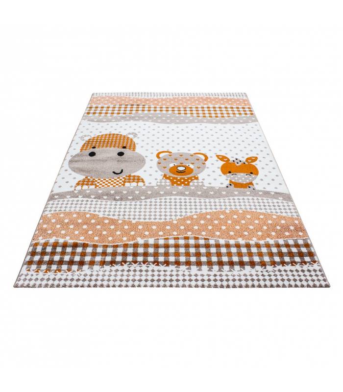 Children's carpet short pile lighthouse seafaring ship children's room gray beige