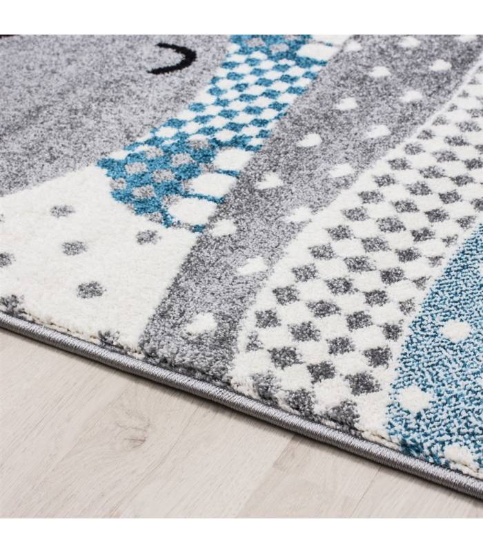 Children's carpet short pile lighthouse seafaring ship children's room gray beige