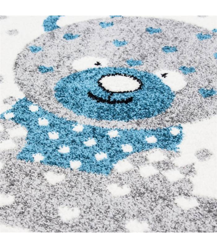 Children's carpet short pile lighthouse seafaring ship children's room gray beige