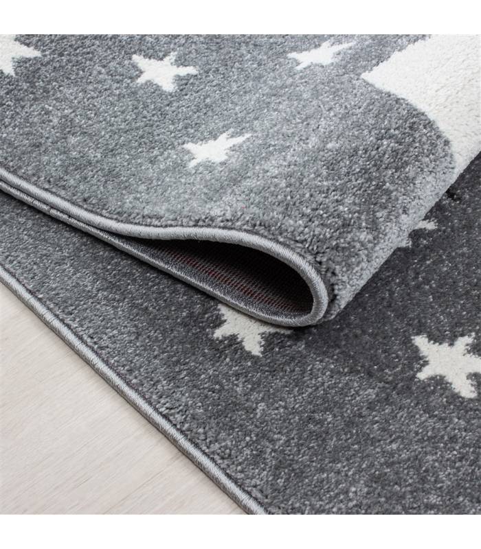 Children's carpet short pile lighthouse seafaring ship children's room gray beige