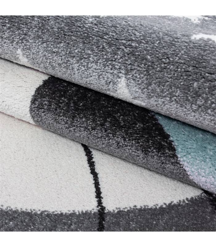 Children's carpet short pile lighthouse seafaring ship children's room gray beige