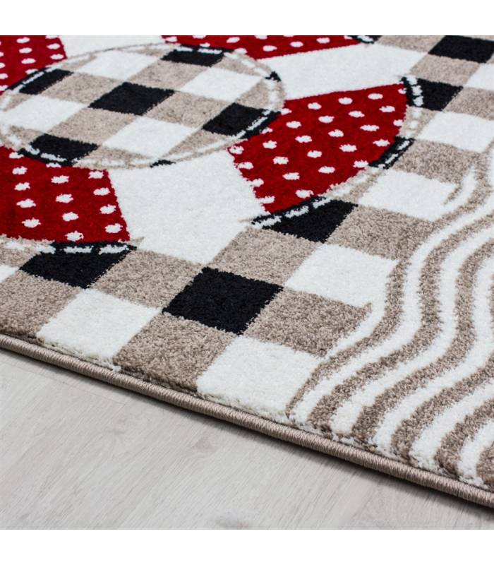 Children's carpet short pile lighthouse seafaring ship children's room gray beige