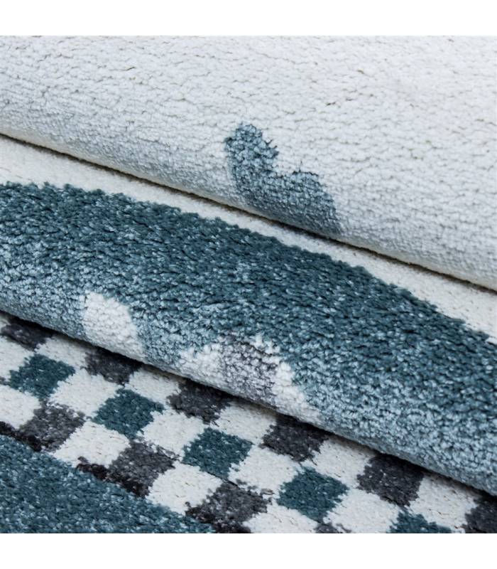 Children's carpet short pile lighthouse seafaring ship children's room gray beige