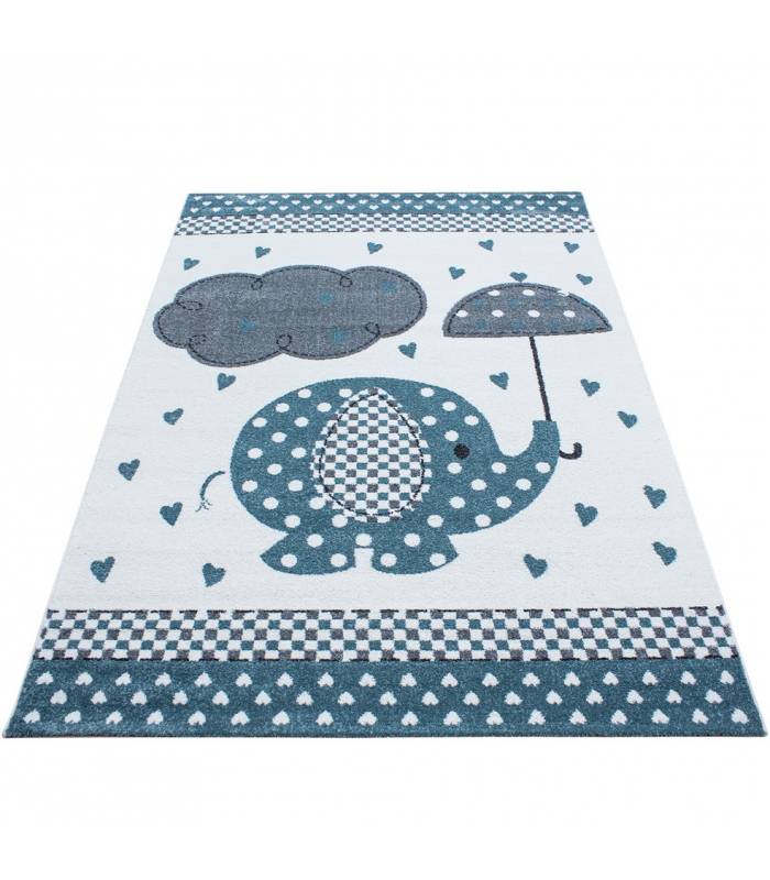 Children's carpet short pile lighthouse seafaring ship children's room gray beige