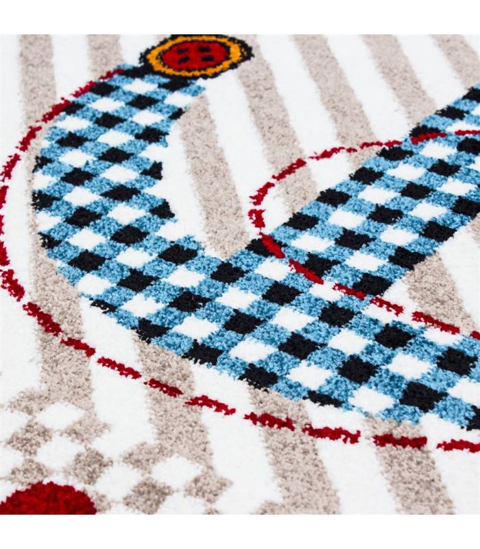 Children's carpet short pile lighthouse seafaring ship children's room gray beige