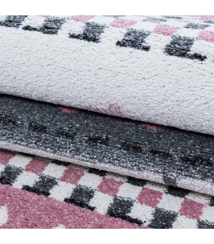 Children's carpet short pile lighthouse seafaring ship children's room gray beige