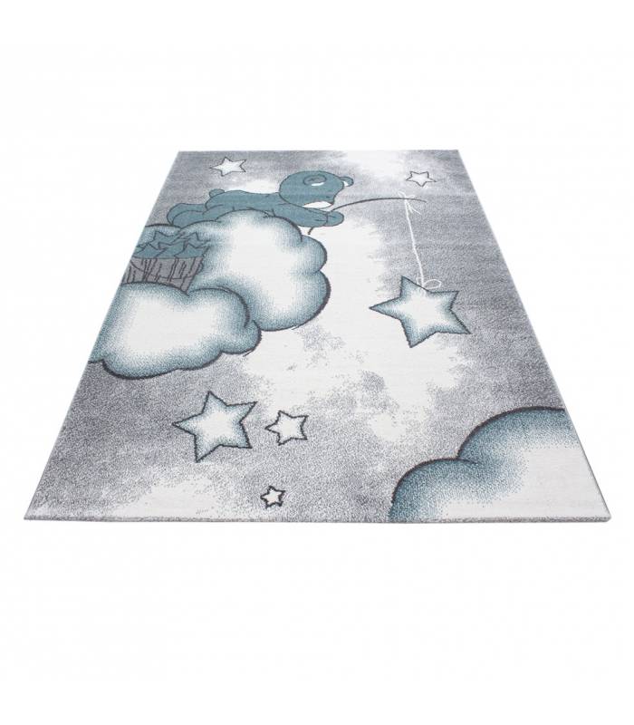 Children's carpet short pile lighthouse seafaring ship children's room gray beige