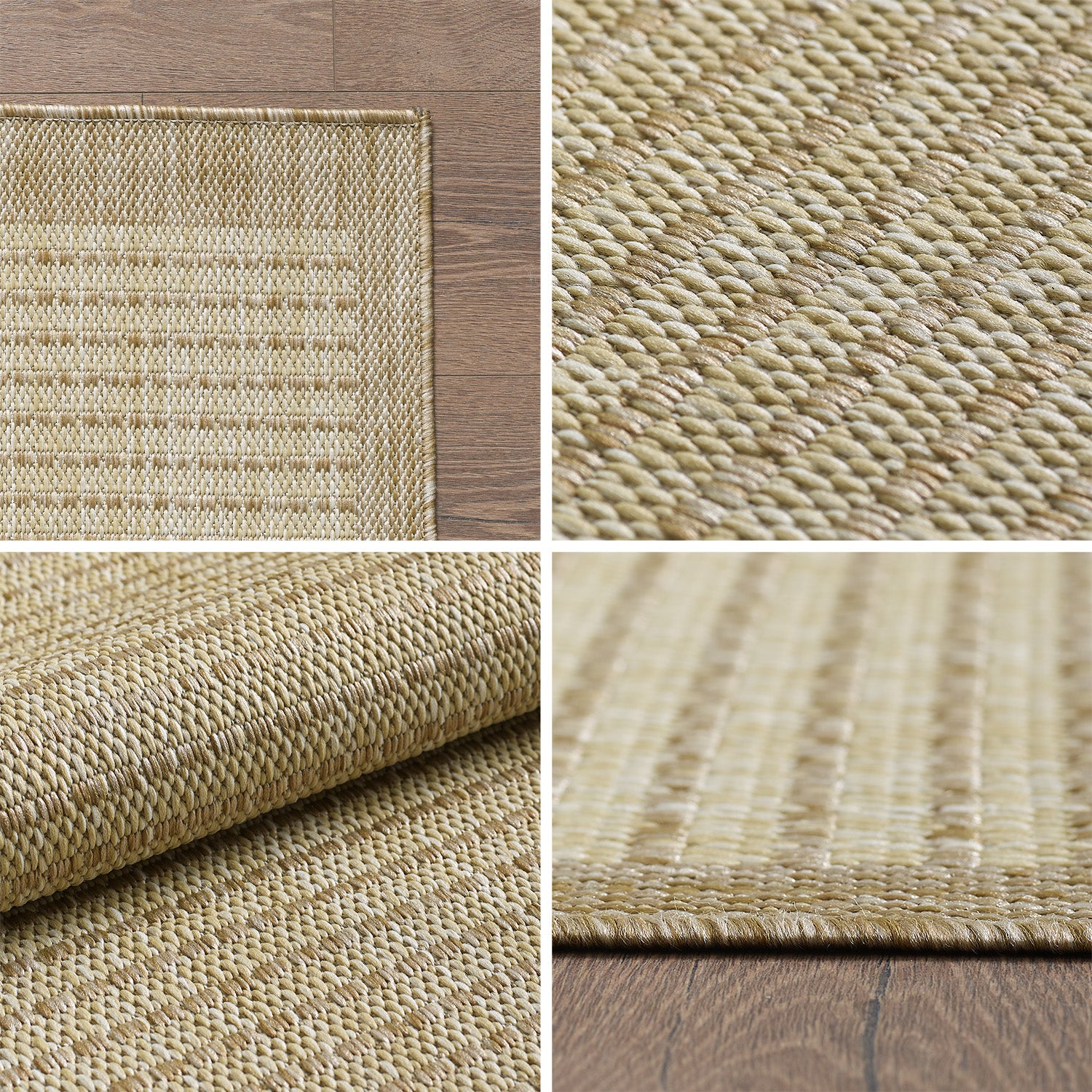 Teppich Wohnzimmer Beige Hochflor Läufer Flur Skandi Boho Teppich 3D Design