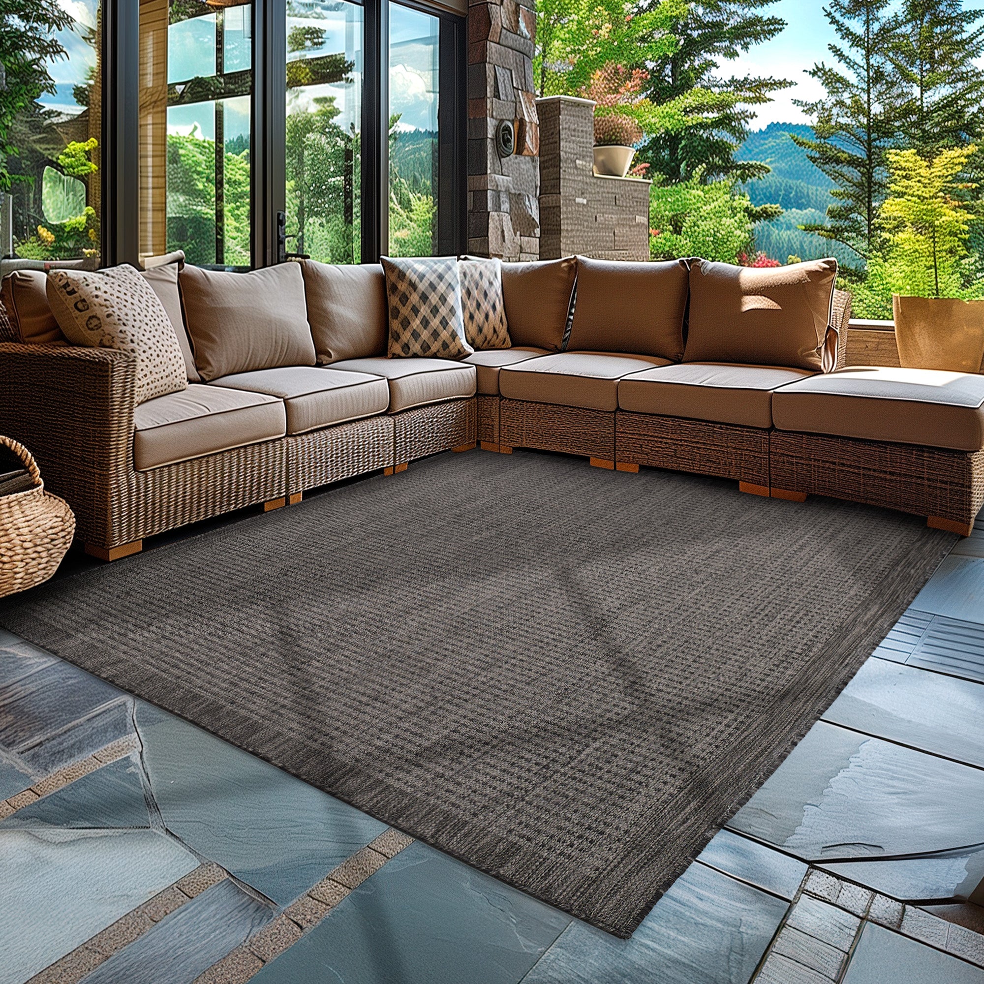 Teppich Wohnzimmer Beige Hochflor Läufer Flur Skandi Boho Teppich 3D Design