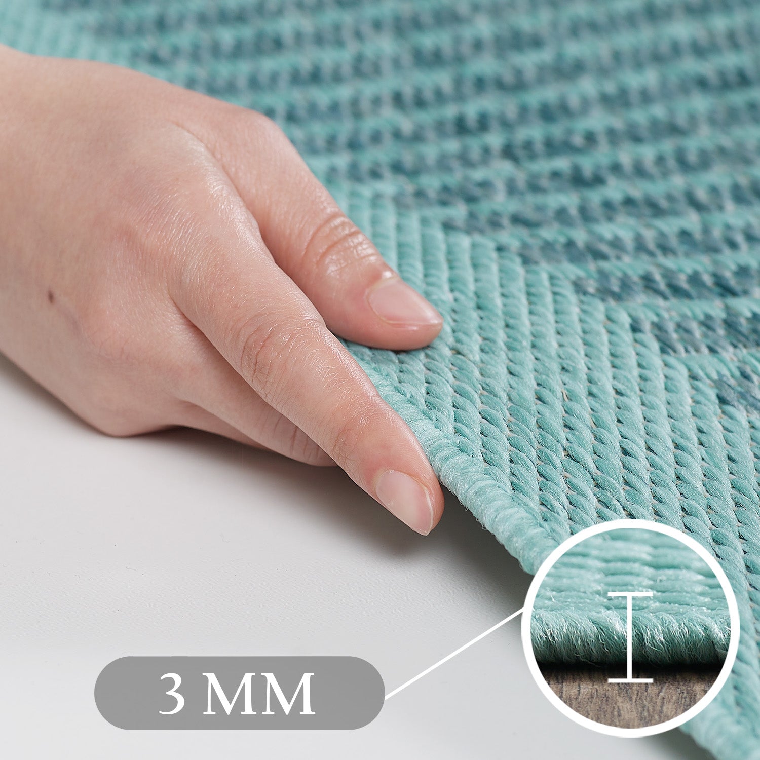 Teppich Wohnzimmer Beige Hochflor Läufer Flur Skandi Boho Teppich 3D Design