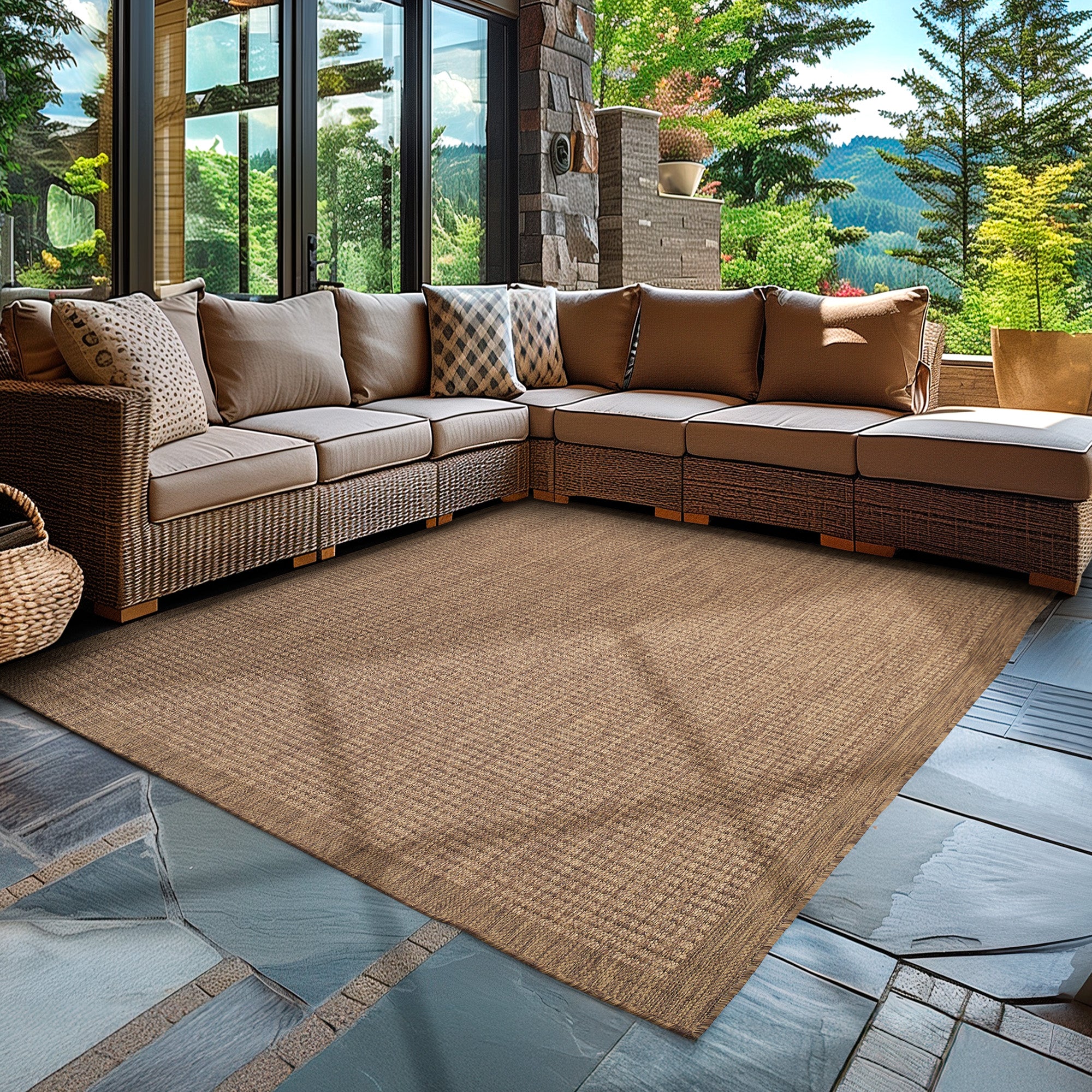 Teppich Wohnzimmer Beige Hochflor Läufer Flur Skandi Boho Teppich 3D Design