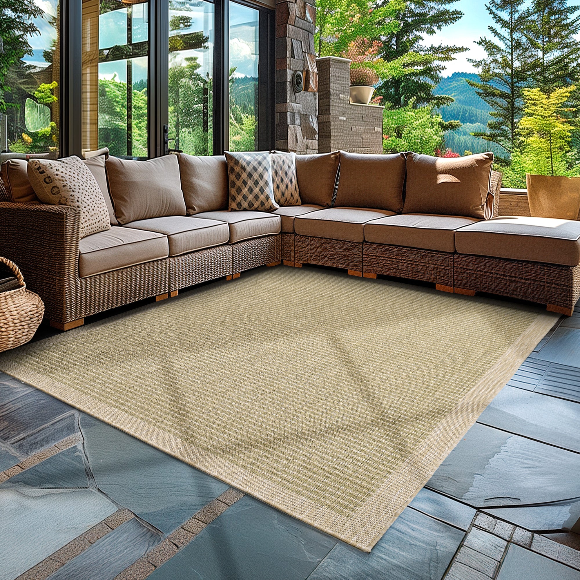 Teppich Wohnzimmer Beige Hochflor Läufer Flur Skandi Boho Teppich 3D Design