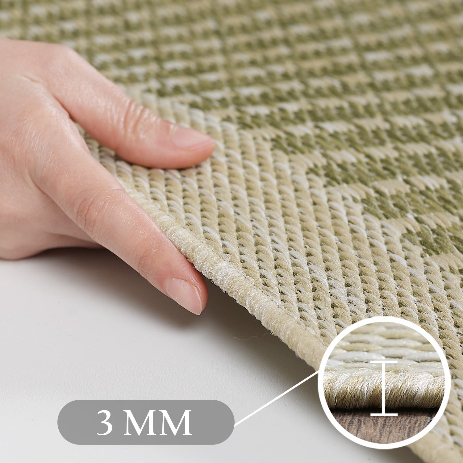 Teppich Wohnzimmer Beige Hochflor Läufer Flur Skandi Boho Teppich 3D Design