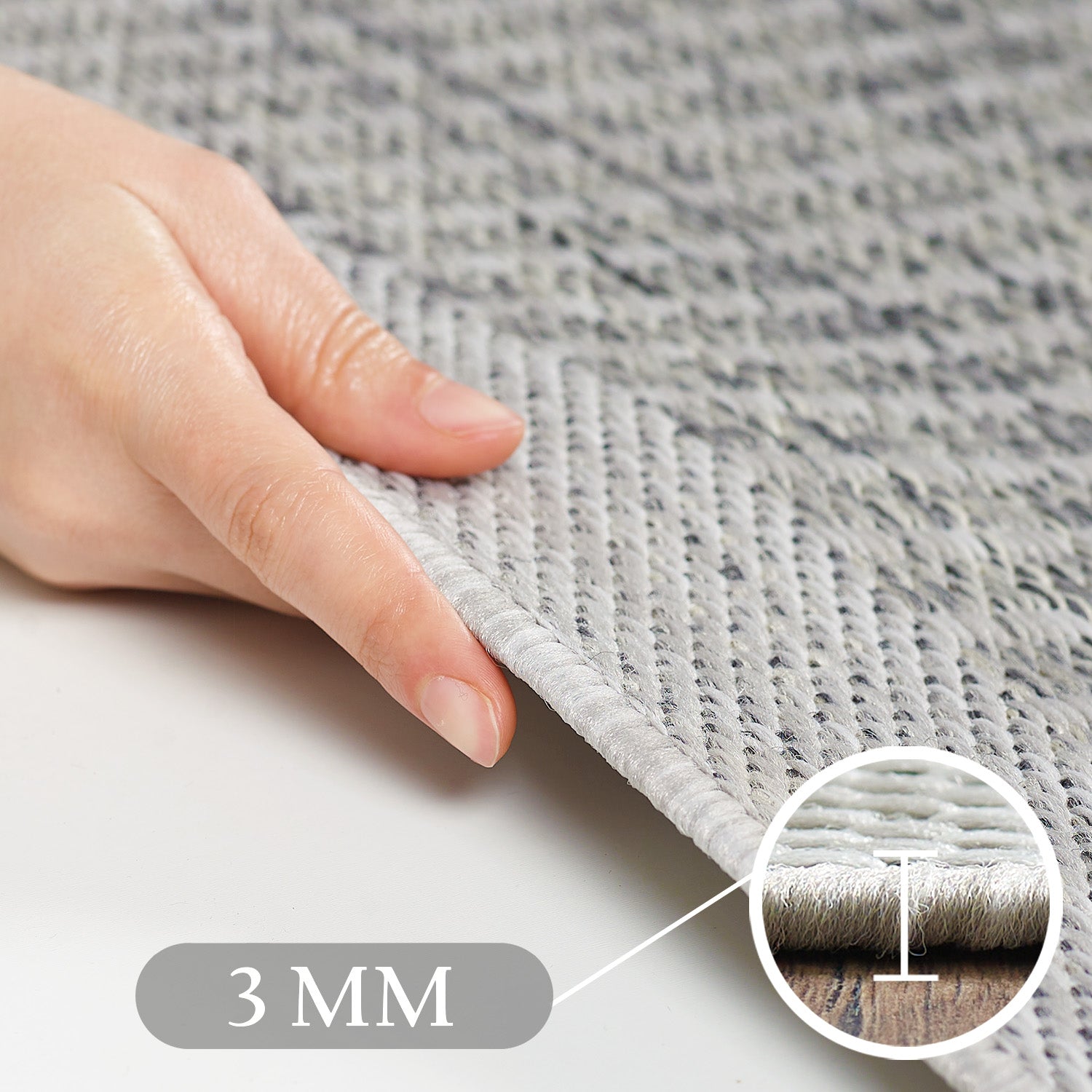 Teppich Wohnzimmer Beige Hochflor Läufer Flur Skandi Boho Teppich 3D Design