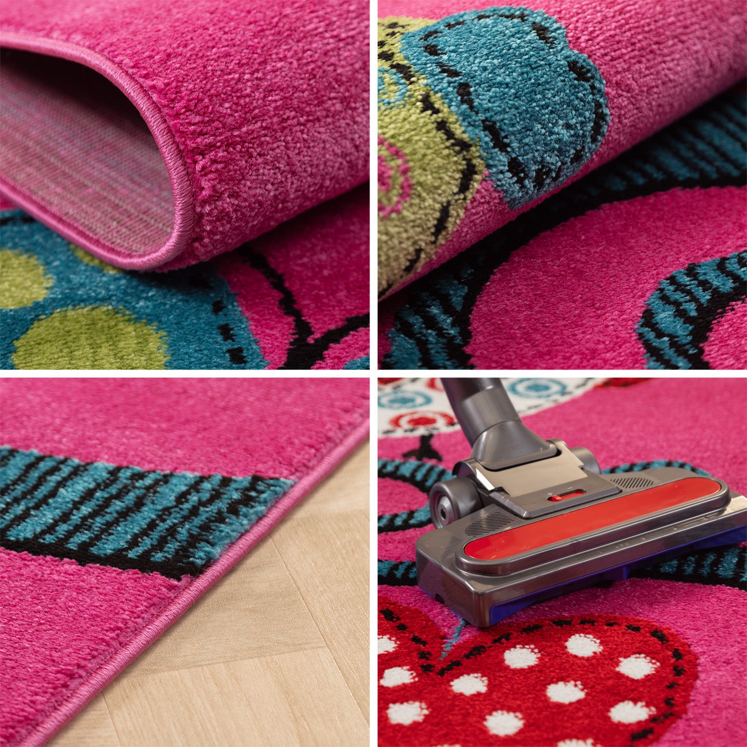 Kinderteppich Mädchen Eule-Design Babyzimmer Teppich Kinderzimmer Pflegeleicht