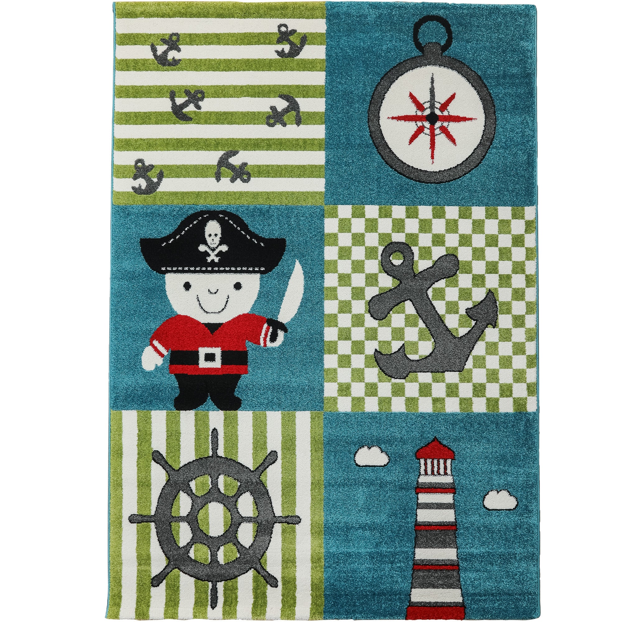 Kinderteppich Junge Pirat Design Babyzimmer Teppich Kinderzimmer Pflegeleicht