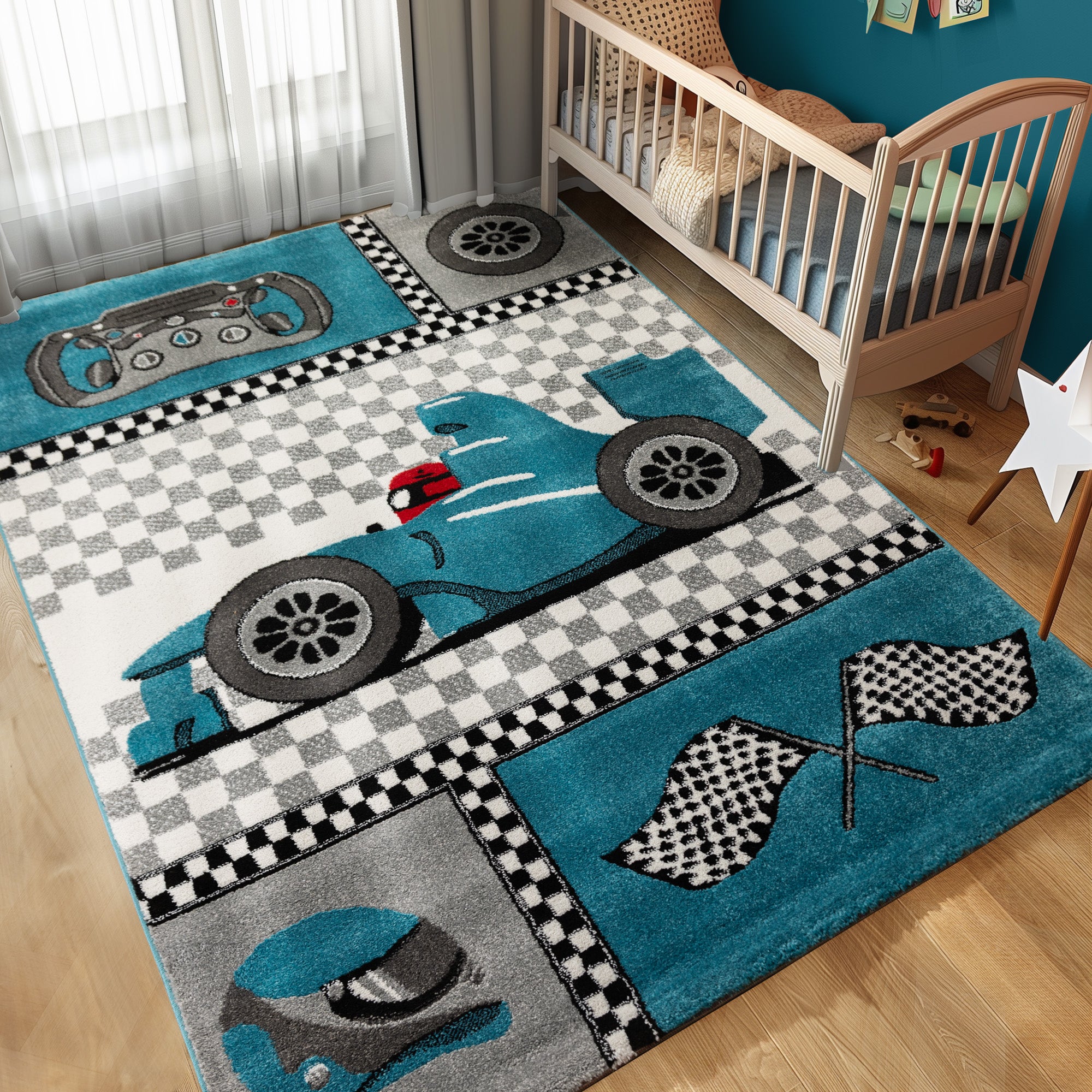 Kinderteppich Junge Pirat Design Babyzimmer Teppich Kinderzimmer Pflegeleicht