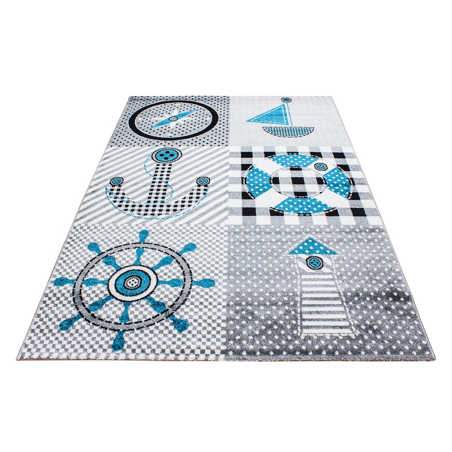 Tapis enfant garçon pirate design tapis chambre bébé chambre enfant facile d'entretien