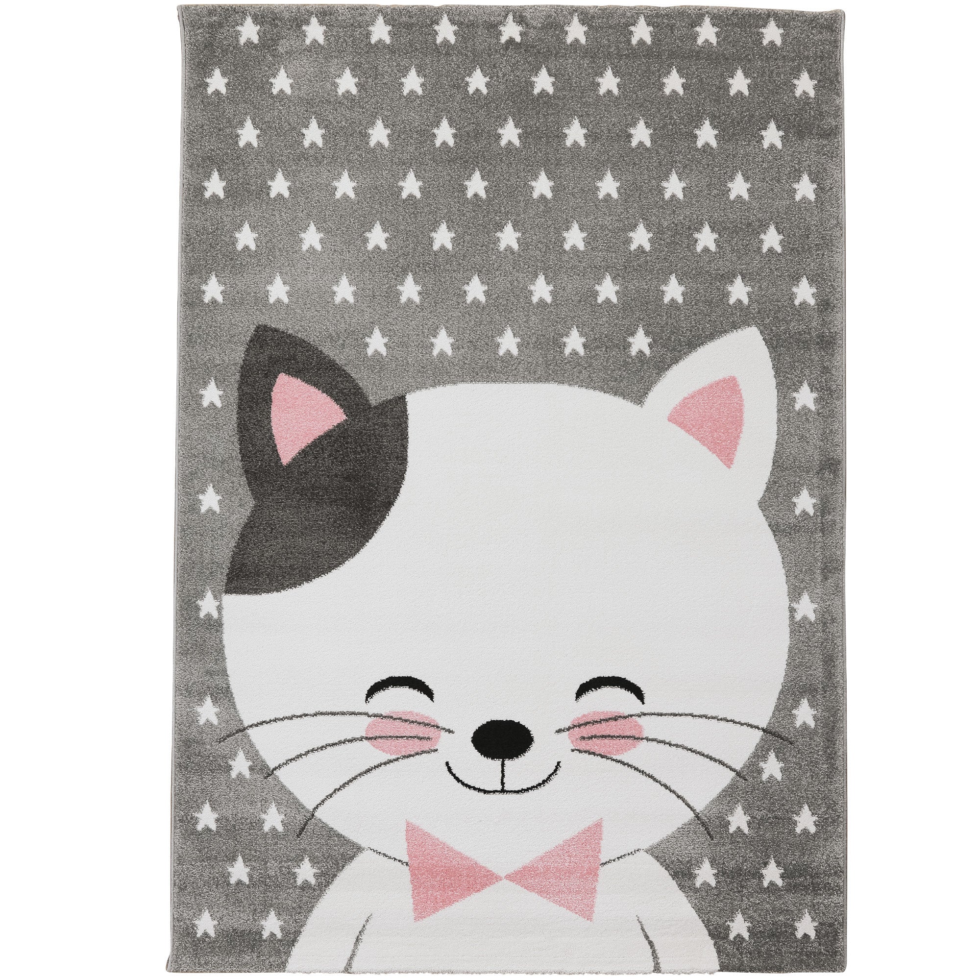 Kinderteppich Mädchen Katze Design Babyzimmer Teppich Kinderzimmer Pflegeleicht