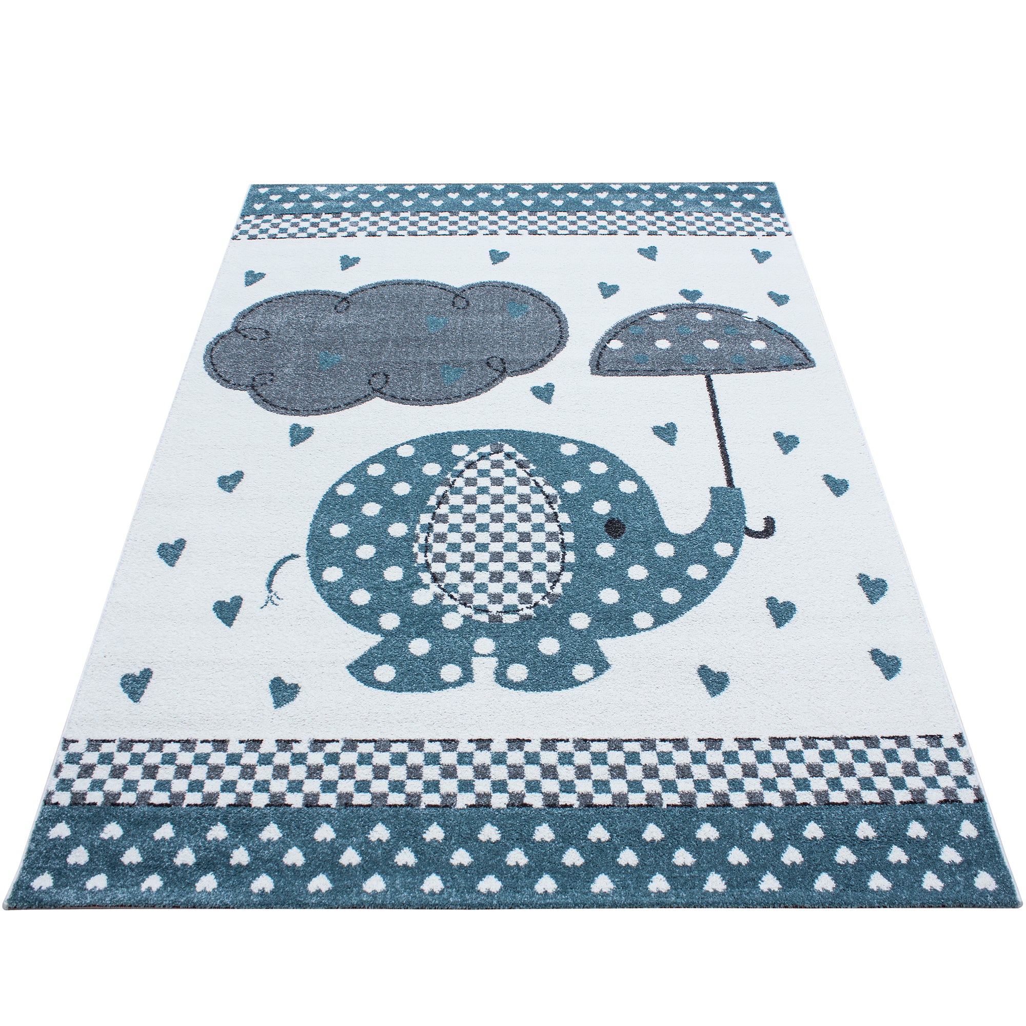 Kinderteppich Junge Elefant Design Babyzimmer Teppich Kinderzimmer Pflegeleicht