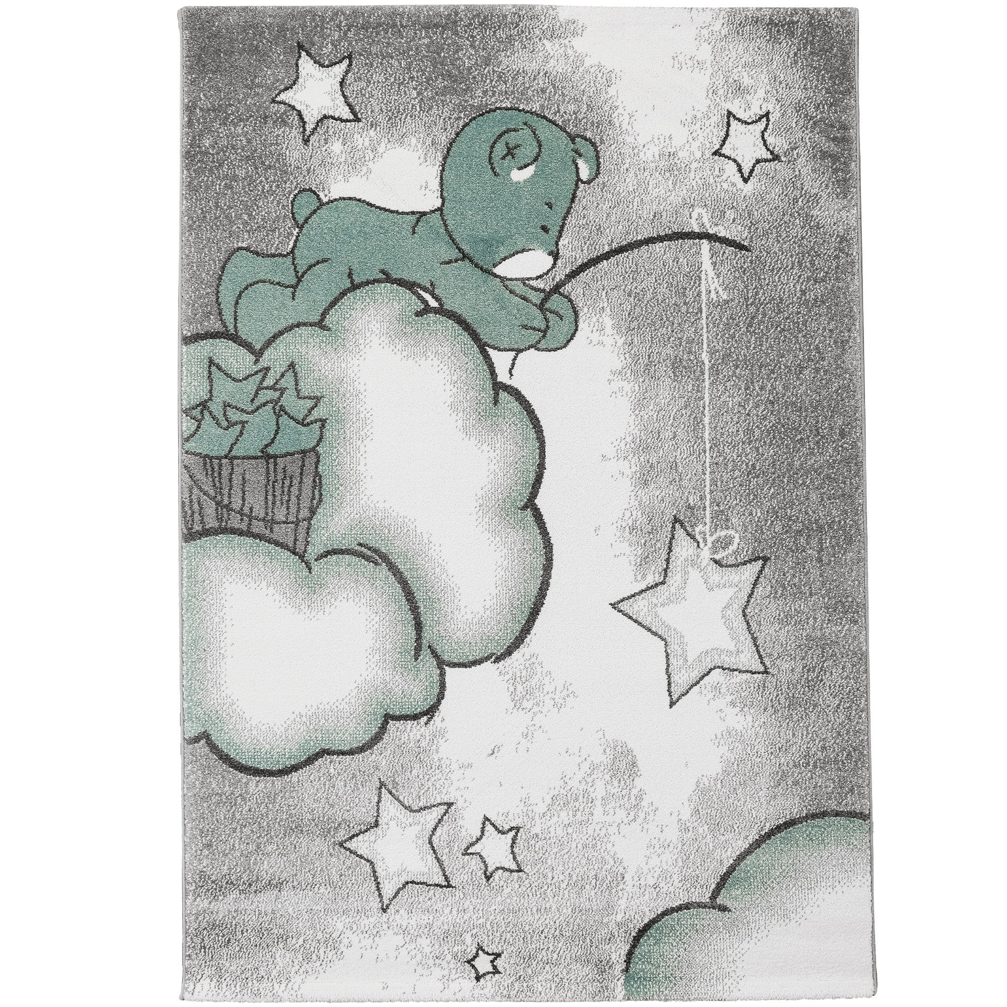 Kinderteppich Junge süße Bär Design Babyzimmer Teppich Kinderzimmer Pflegeleicht