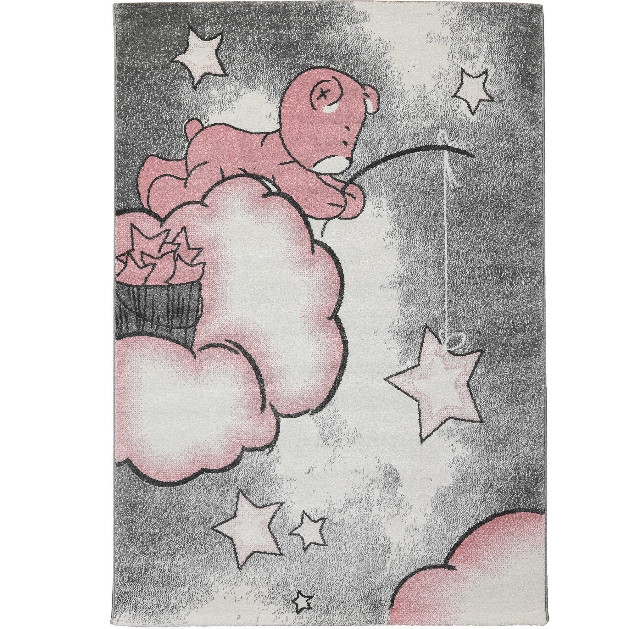 Kinderteppich Mädchen Bär Design Babyzimmer Teppich Kinderzimmer Pflegeleicht