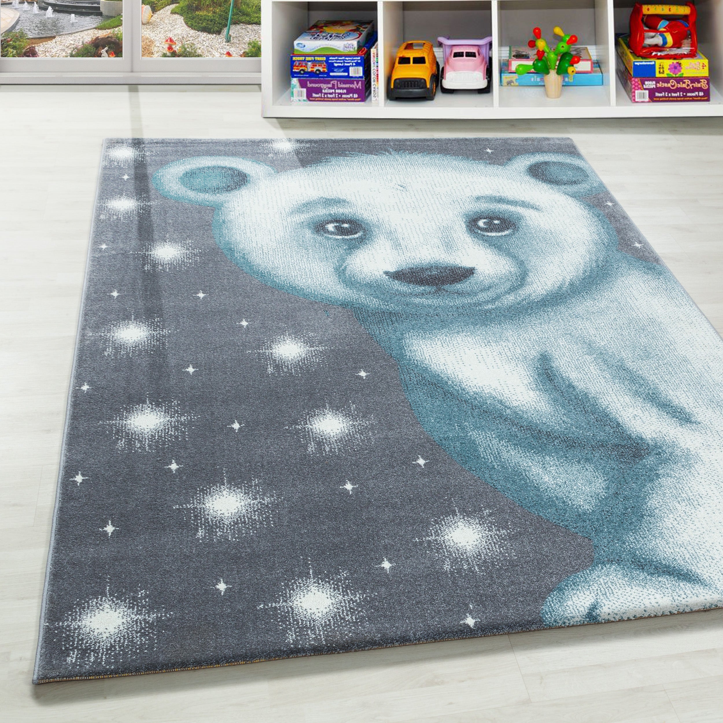 Children's Rug Children's Room Bear Design Children's Rug Baby Room Soft Pile