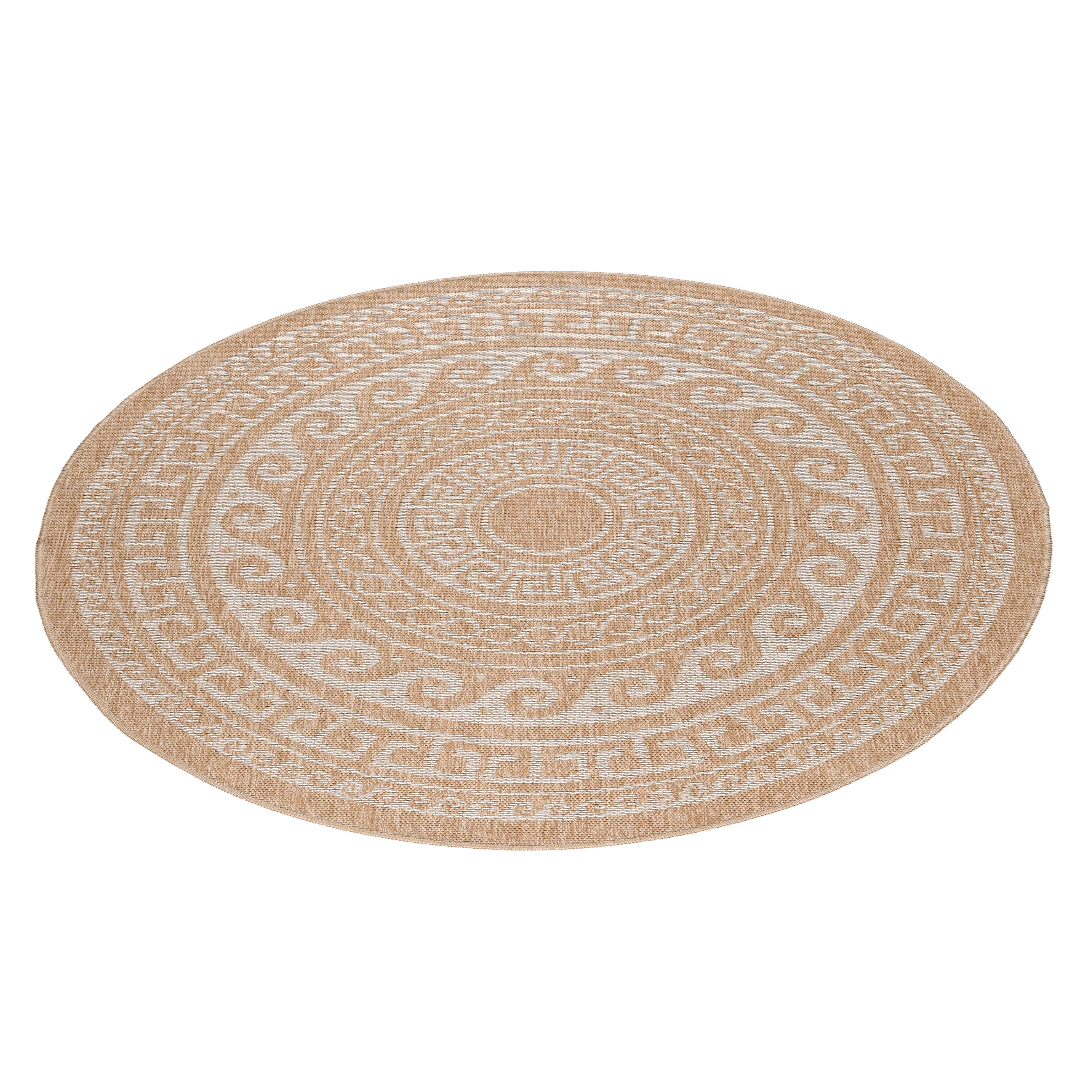 Round outdoor rug vintage design weatherproof patio kitchen balcony