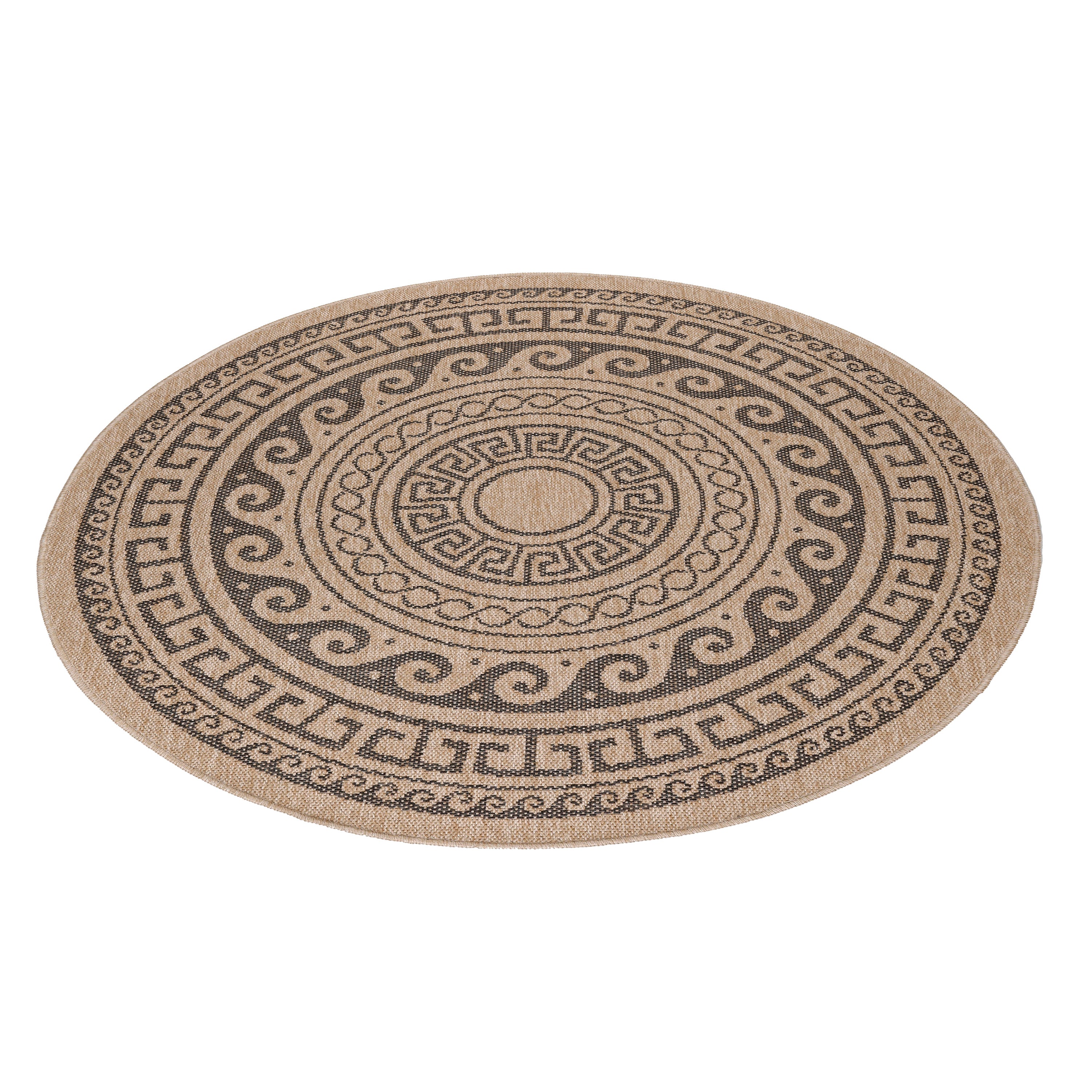 Round outdoor rug vintage design weatherproof patio kitchen balcony