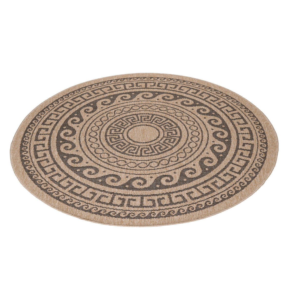 Carpettex Runder Outdoor Teppich Sisal Optik Jute Natur