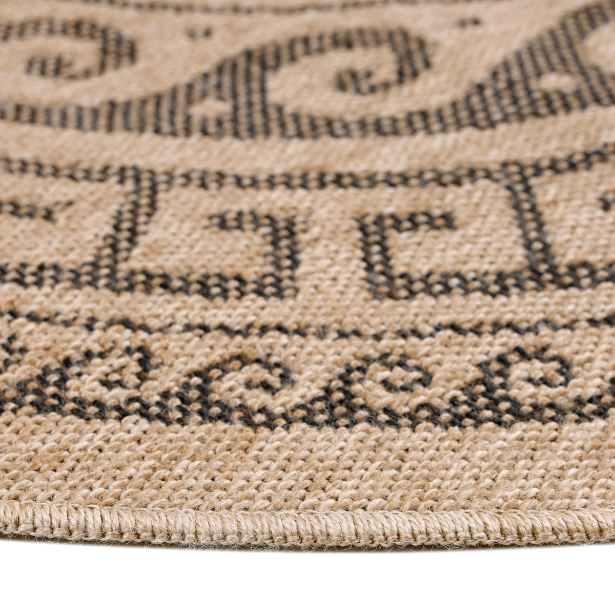 Carpettex Runder Outdoor Teppich Sisal Optik Jute Natur