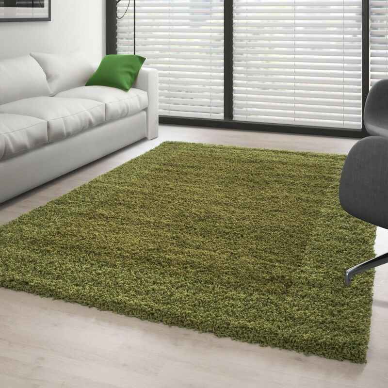 Hochflor Shaggy Langflor-Teppich Wohnzimmerteppich Soft Bordüre - Viele Farben