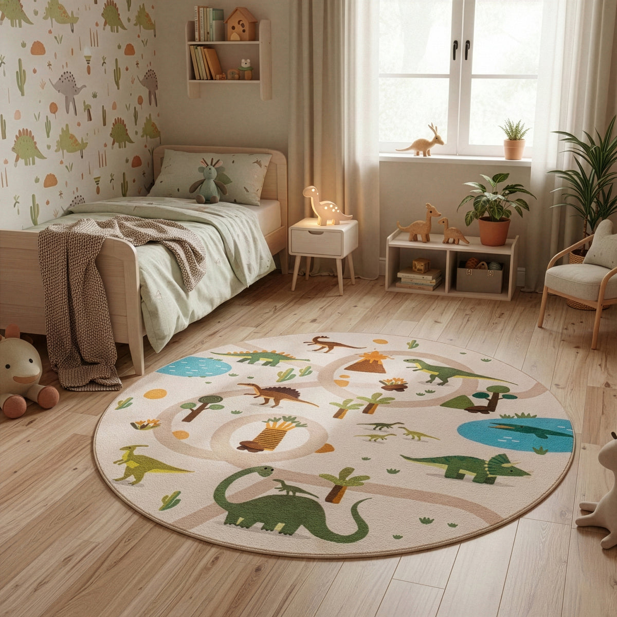 Carpettex Kinderteppich Dinosaurier Spielteppich für Kinderzimmer Spielecken