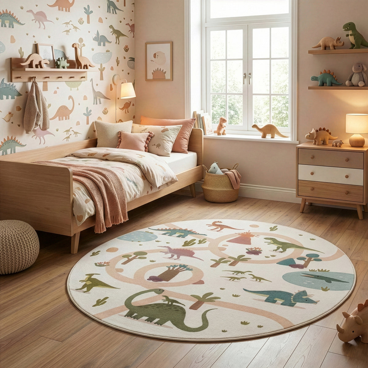 Carpettex Kinderteppich Dinosaurier Spielteppich für Kinderzimmer Spielecken