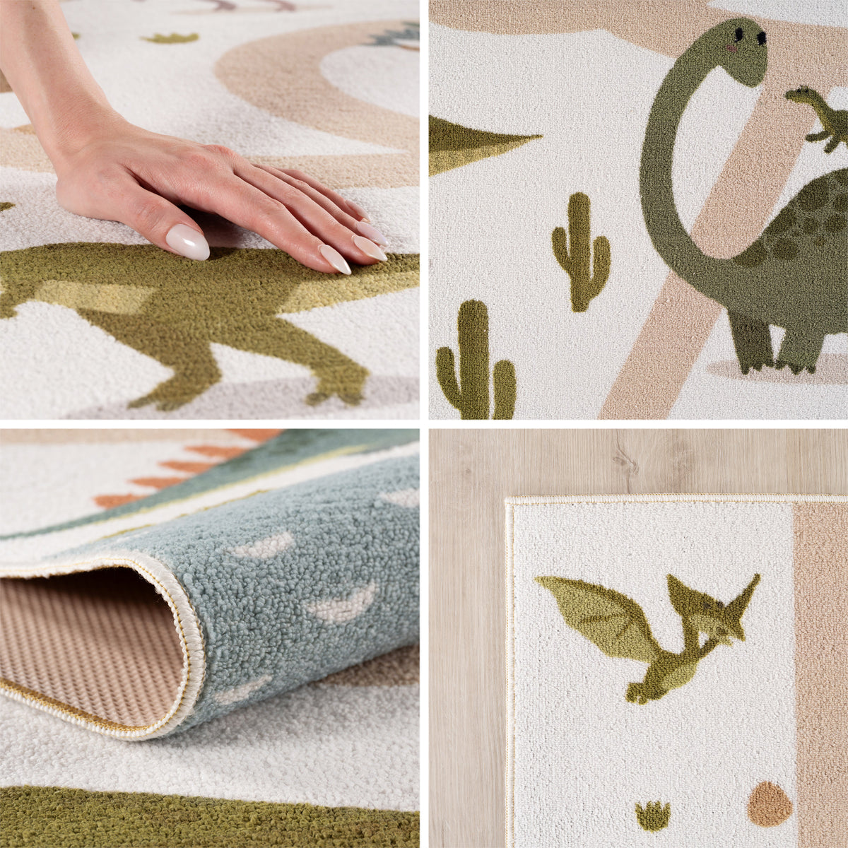 Carpettex Kinderteppich Dinosaurier Dino Straßen Spielteppich