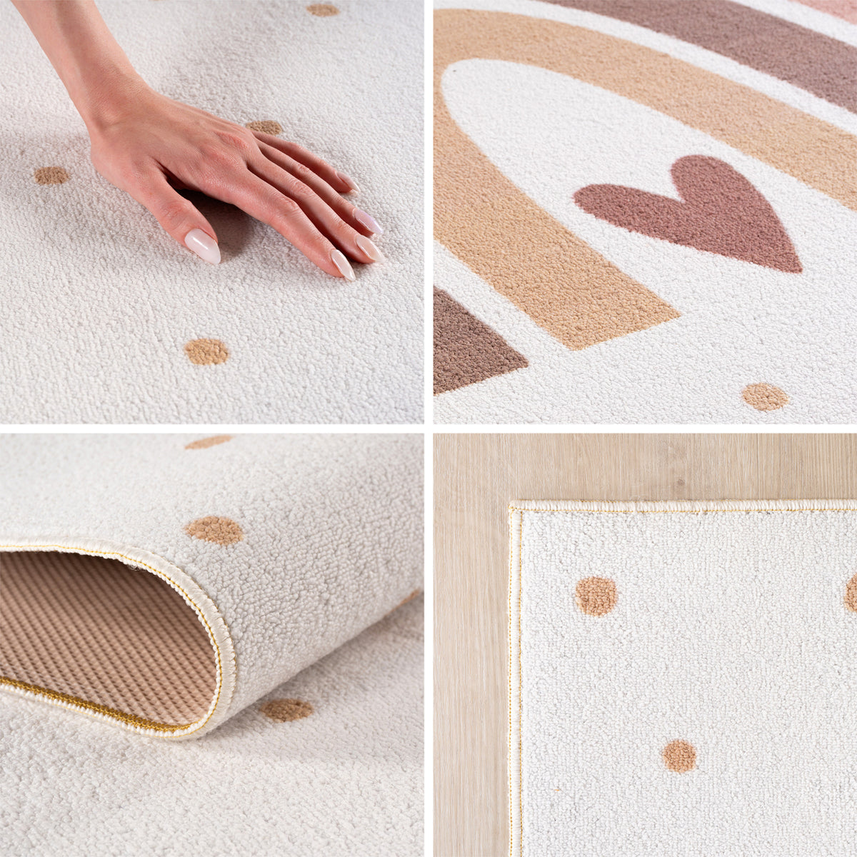 Carpettex Kinderteppich Regenbogen Spielteppich für Kinderzimmer Spielecken